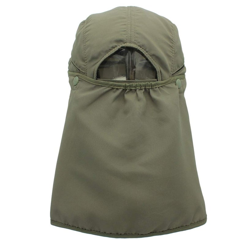 LLmoway UPF50+ Sun Hat with Neck Flap for Men Women Fishing Hiking Camping Quick Dry Cap Army Green - Image 2
